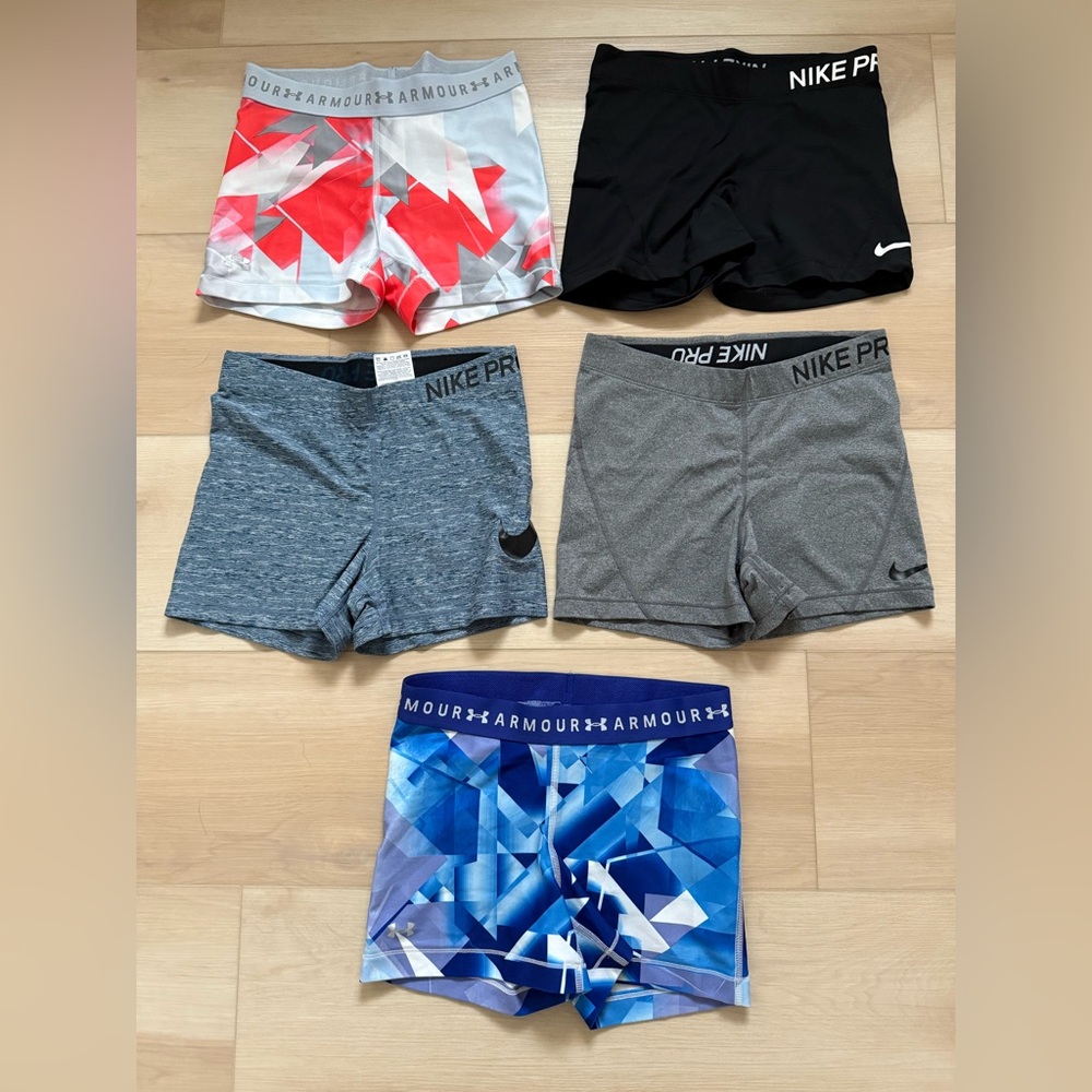 Nike Pro & Under Armour Running Shorts Lot
